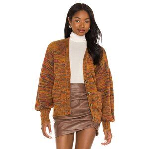 For Love & Lemons Helena Cardigan Sweater in Orange